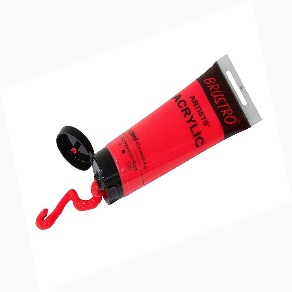Artists Acrylic Paint 120ml Fluorescent Red (129)