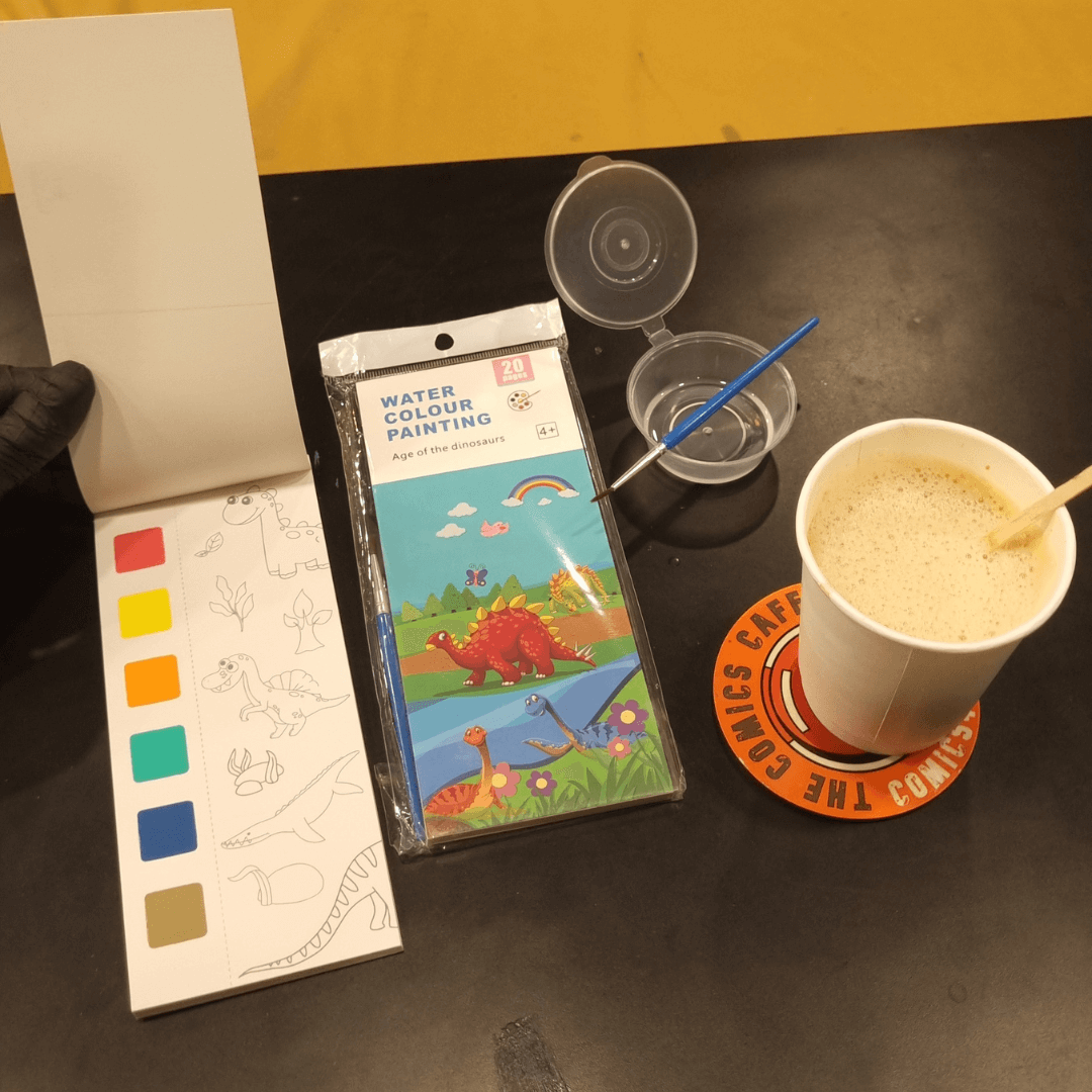 20 Page Water Color Booklet with Color | Dinosaur Theme