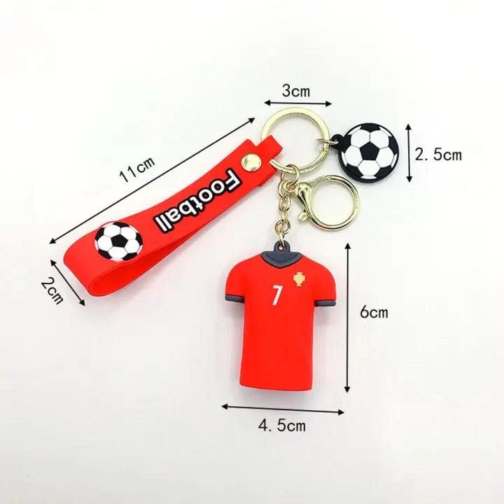 Football 3D Keychains Red Jersey No. 7