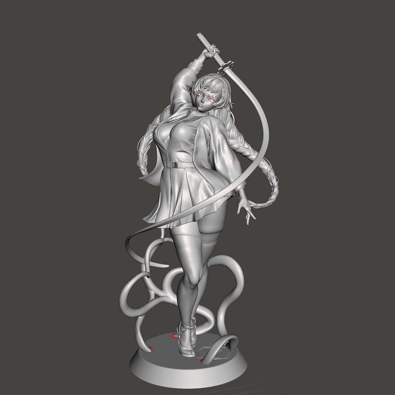 Demon Slayer Mitsuri 3D Printed Two Colour Model